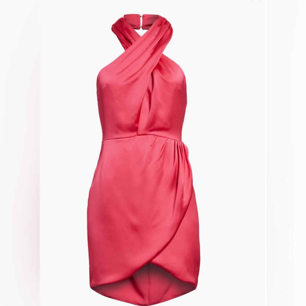 NWT Ramy Brook Jona High Neck Satin Dress - Size 12 - Picture 4 of 5